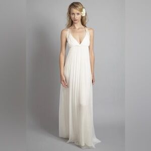 Saja HB6639 Silk Chiffon and Silk Satin Wedding Dress Size 10